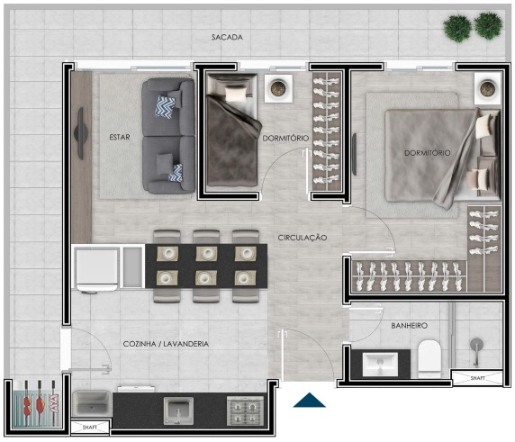 APARTAMENTO NA PLANTA FEITORIA COM 2 DORMITÓRIOS